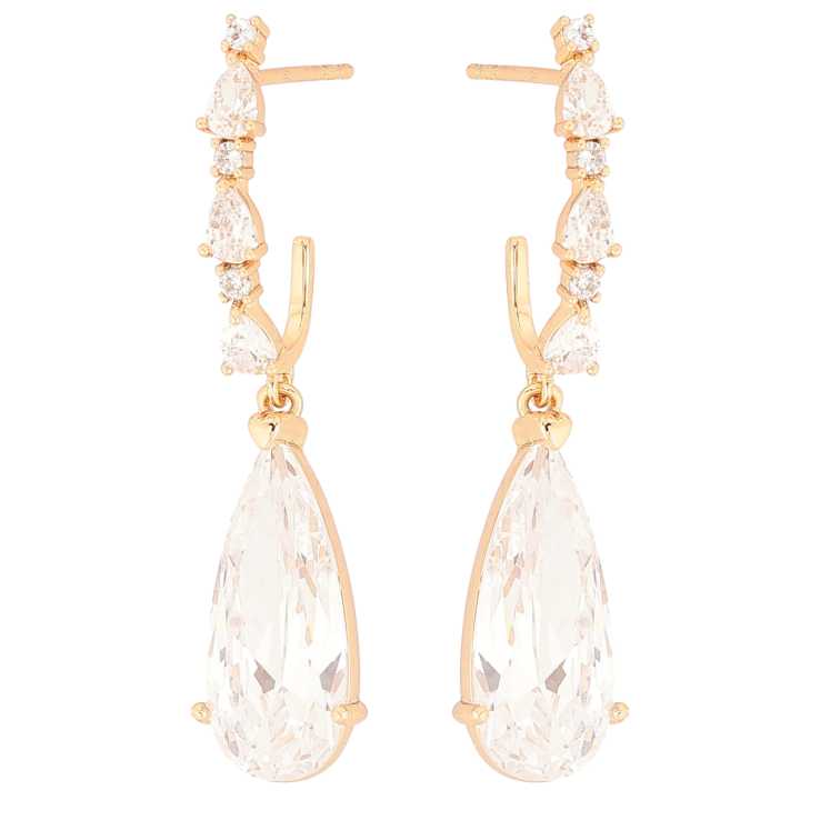 Сережки Xuping Позолота 18K пусети «Кришталеві підвіски» фото №16