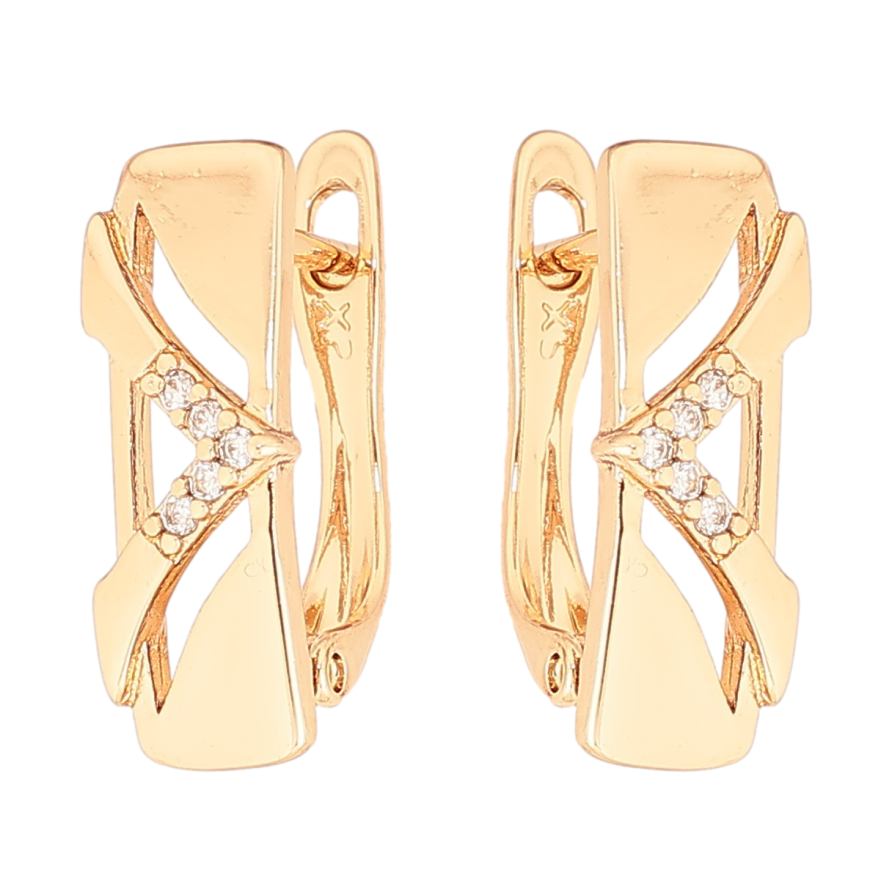 Сережки Xuping Позолота 18K англійський замок «Декоративний візерунок з цирконієм» фото №1 Сережки Xuping Позолота 18K англійський замок «Декоративний візерунок з цирконієм» фото №1