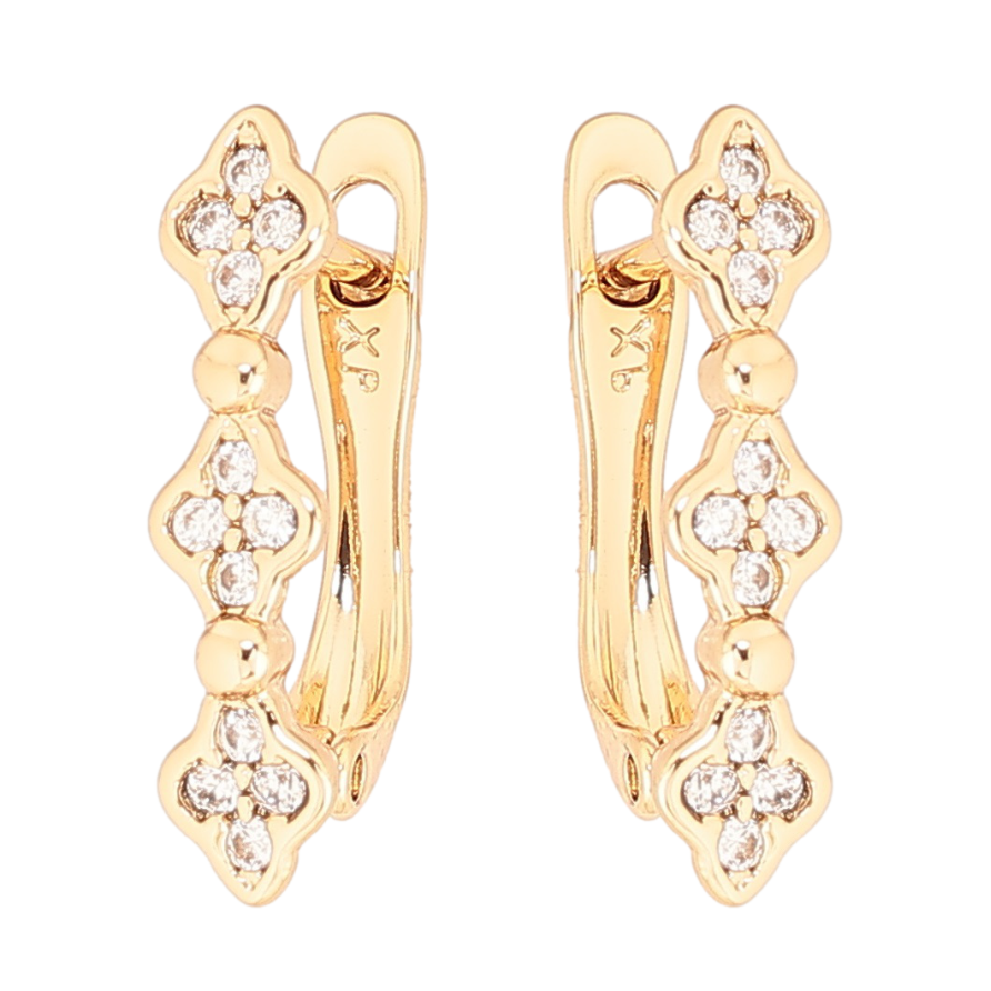 Серьги Xuping Позолота 18K английский замок Декоративный узор с цирконием фото №1