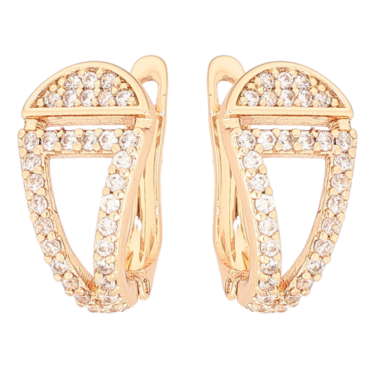 Серьги Xuping Позолота 18K английский замок Декоративный узор с цирконием фото №3