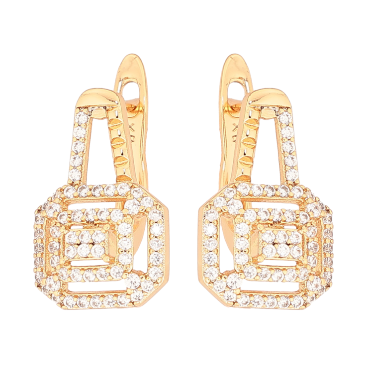 Серьги Xuping Позолота 18K английский замок Инкрустация цирконием фото №13