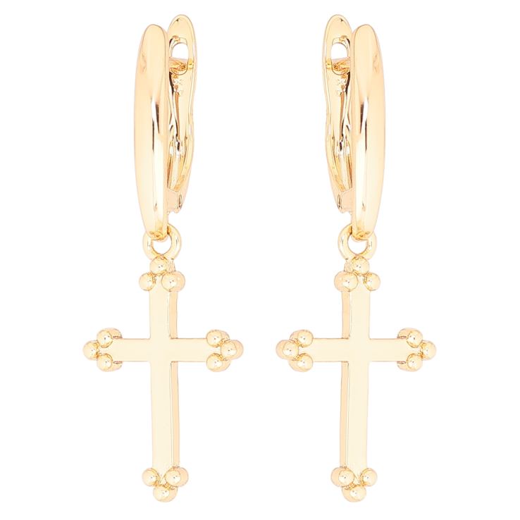 Серьги Xuping Позолота 18K английский замок Крестики фото №10