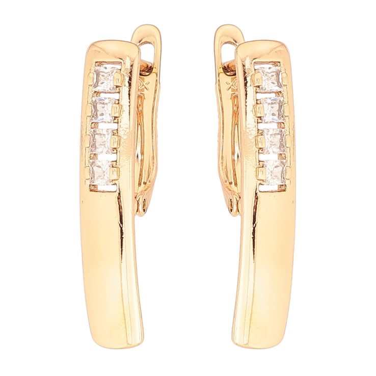 Серьги Xuping Позолота 18K английский замок Узор с цирконием фото №17