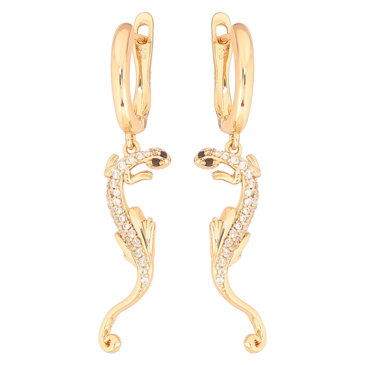 Серьги Xuping Позолота 18K английский замок Ящерицы фото №7 Серьги Xuping Позолота 18K английский замок Ящерицы фото №7