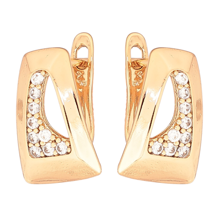 Серьги Xuping Позолота 18K английский замок Узор с цирконием фото №18