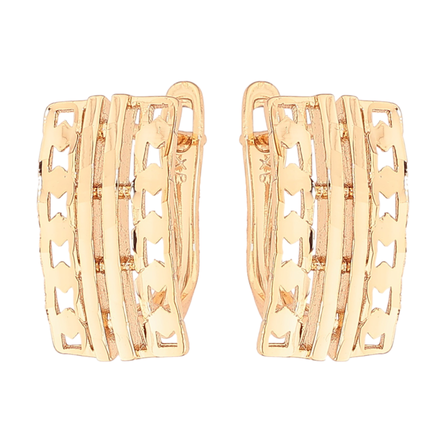 Сережки Xuping Позолота 18K англійський замок «Декоративний візерунок» фото №1 Сережки Xuping Позолота 18K англійський замок «Декоративний візерунок» фото №1