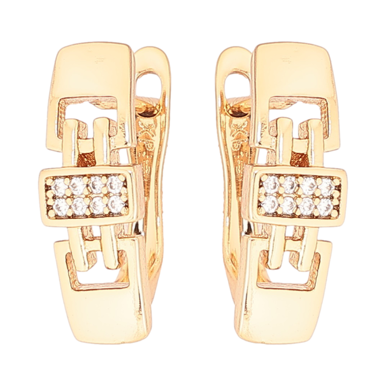 Сережки Xuping Позолота 18K англійський замок «Декоративний візерунок з цирконієм» фото №1 Сережки Xuping Позолота 18K англійський замок «Декоративний візерунок з цирконієм» фото №1