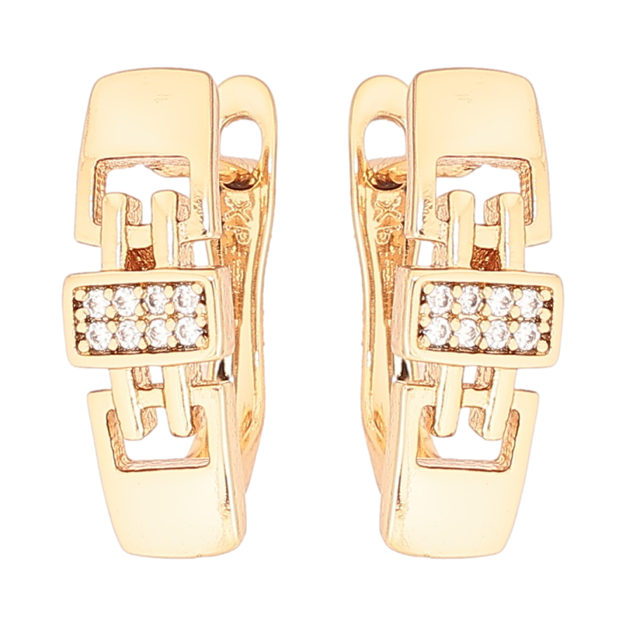 Серьги Xuping Позолота 18K английский замок Декоративный узор с цирконием фото №1 Серьги Xuping Позолота 18K английский замок Декоративный узор с цирконием фото №1