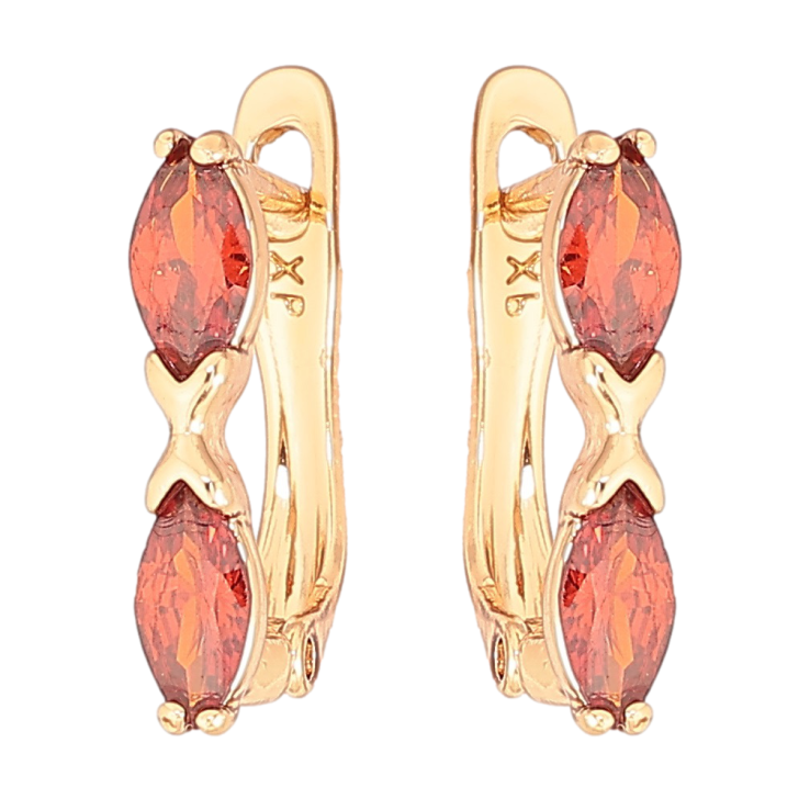 Серьги Xuping Позолота 18K английский замок Красные кристаллы фото №10