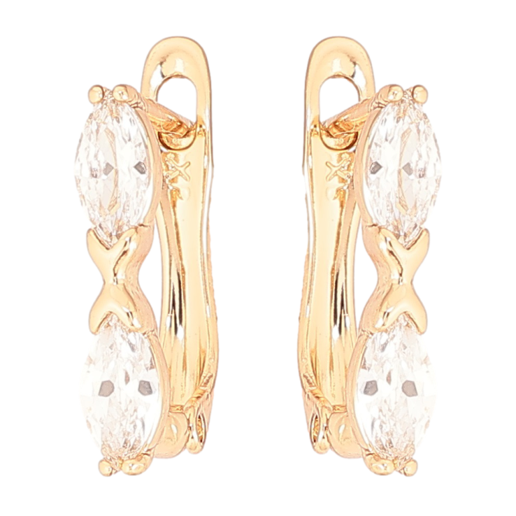 Серьги Xuping Позолота 18K английский замок Два кристаллы фото №25