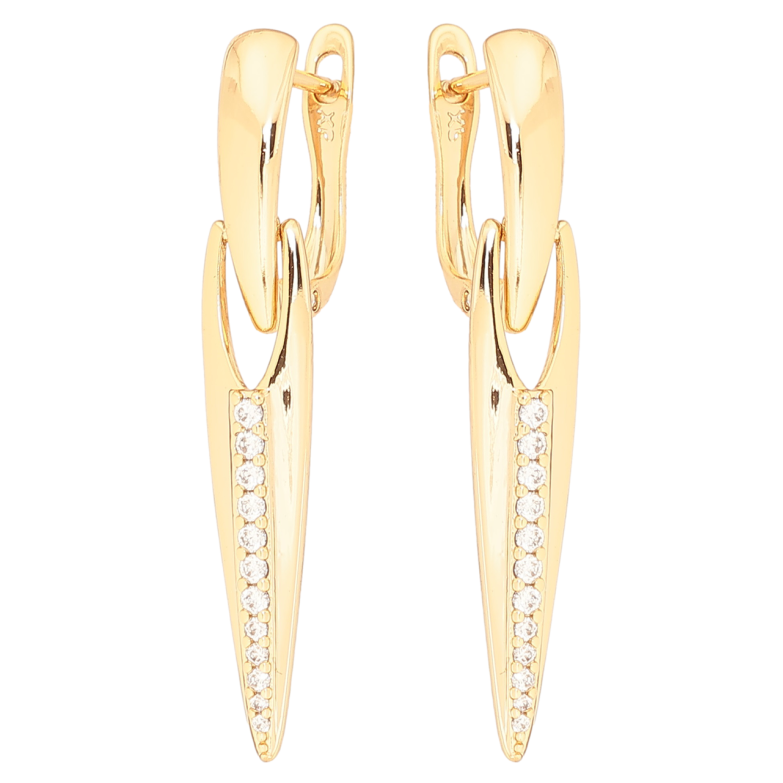 Сережки Xuping Позолота 18K англійський замок «Підвіски з доріжками цирконію» фото №1 Сережки Xuping Позолота 18K англійський замок «Підвіски з доріжками цирконію» фото №1