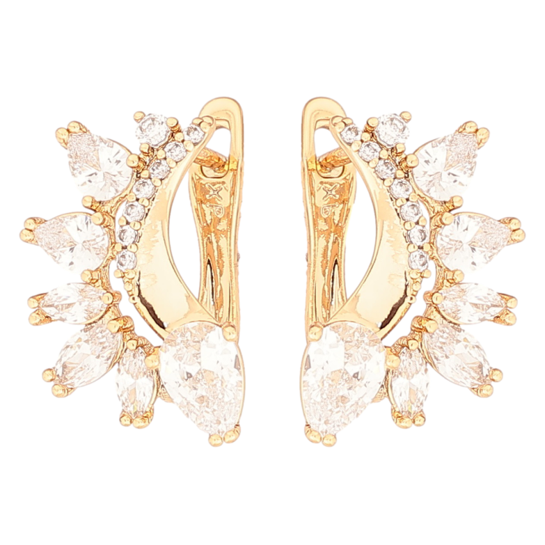 Сережки Xuping Позолота 18K англійський замок «Кристальний візерунок» фото №1