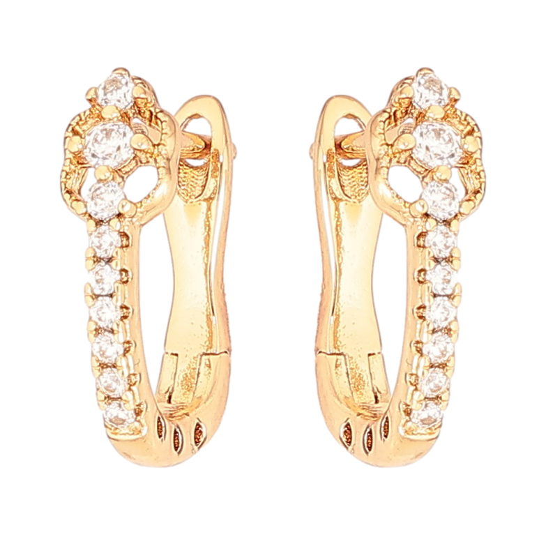 Сережки Xuping Позолота 18K англійський замок «Доріжки цирконію» фото №1