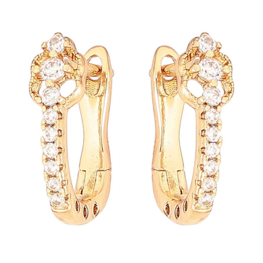 Серьги Xuping Позолота 18K английский замок Дорожки циркония фото №1