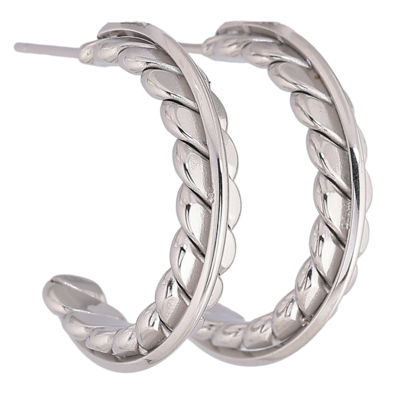 Серьги Xuping TTM Stainless Steel цвет Родий пусеты Декоративные дуги фото №1