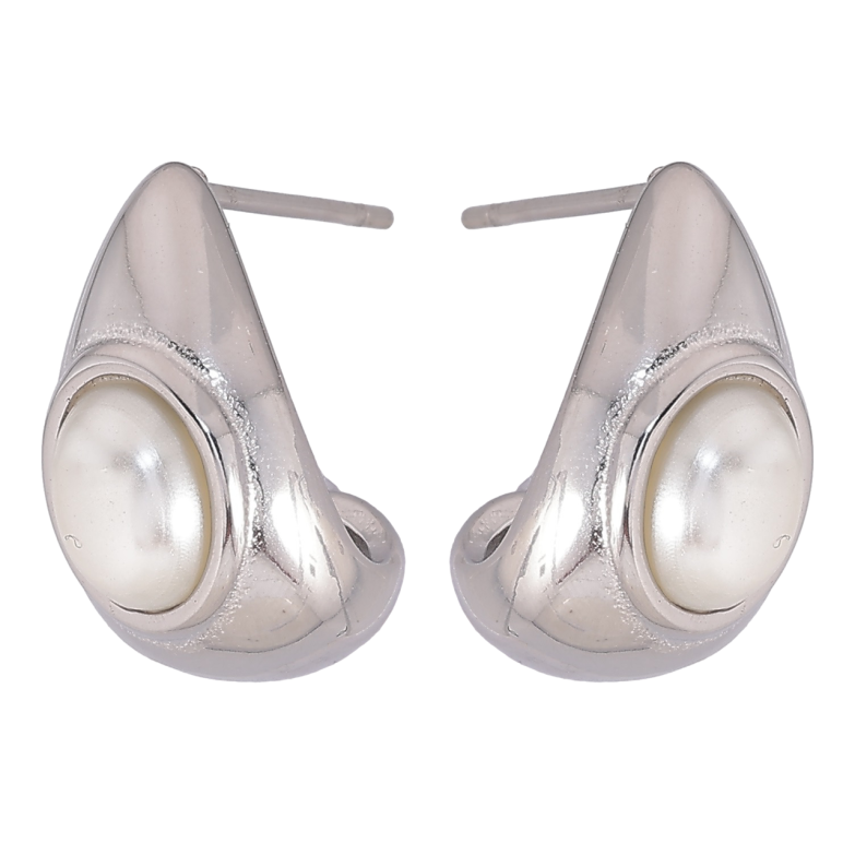 Сережки Xuping TTM Stainless Steel колір Родій пусети «Перлинні вставки» фото №1 Сережки Xuping TTM Stainless Steel колір Родій пусети «Перлинні вставки» фото №1