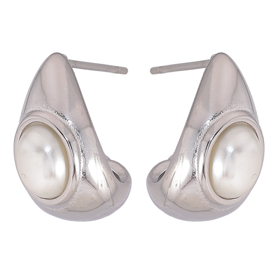 Сережки Xuping TTM Stainless Steel колір Родій пусети «Перлинні вставки» фото №1 Сережки Xuping TTM Stainless Steel колір Родій пусети «Перлинні вставки» фото №1