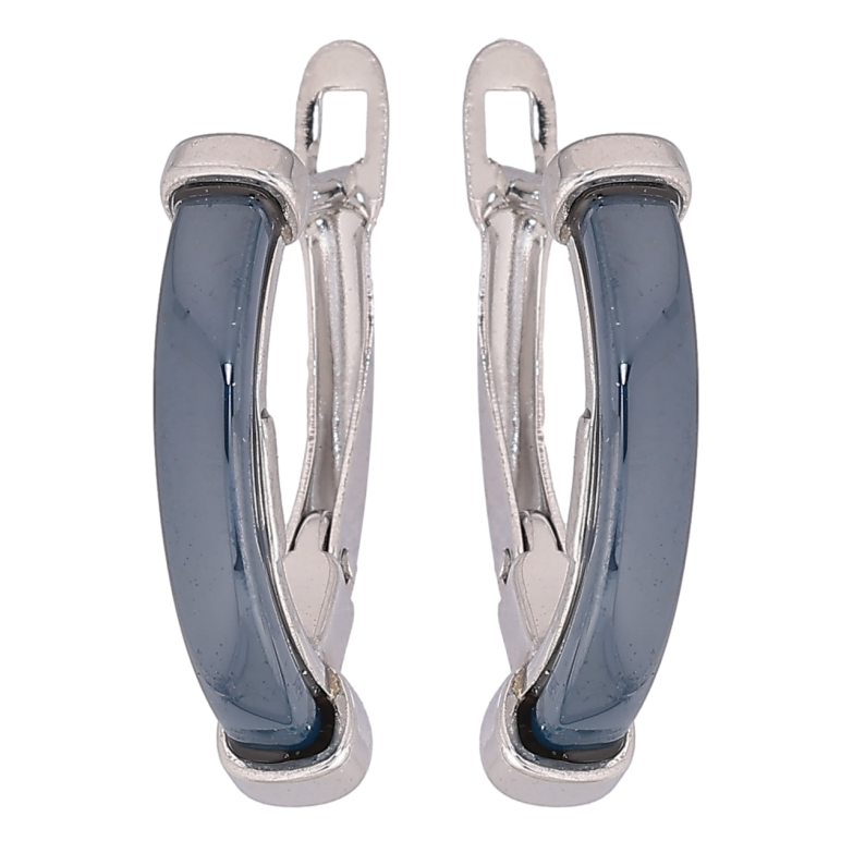 Сережки Xuping TTM Stainless Steel колір Родій англійський замок «Сині керамічні вставки» фото №1 Сережки Xuping TTM Stainless Steel колір Родій англійський замок «Сині керамічні вставки» фото №1