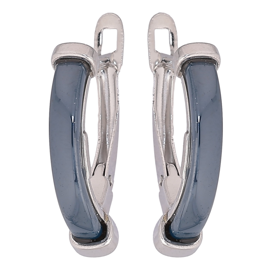 Сережки Xuping TTM Stainless Steel колір Родій англійський замок «Сині керамічні вставки» фото №1 Сережки Xuping TTM Stainless Steel колір Родій англійський замок «Сині керамічні вставки» фото №1