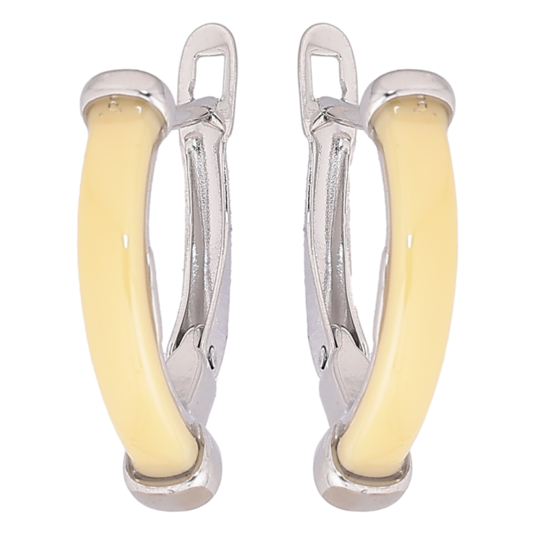 Сережки Xuping TTM Stainless Steel колір Родій англійський замок «Жовті керамічні вставки» фото №1 Сережки Xuping TTM Stainless Steel колір Родій англійський замок «Жовті керамічні вставки» фото №1