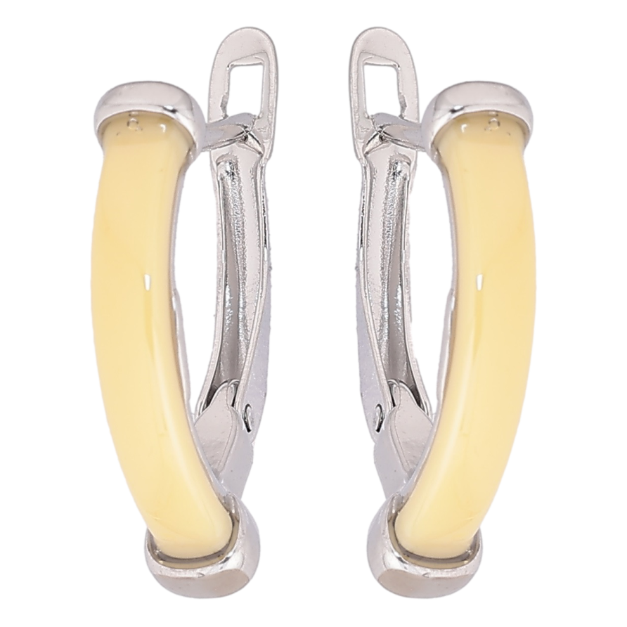 Сережки Xuping TTM Stainless Steel колір Родій англійський замок «Жовті керамічні вставки» фото №1 Сережки Xuping TTM Stainless Steel колір Родій англійський замок «Жовті керамічні вставки» фото №1