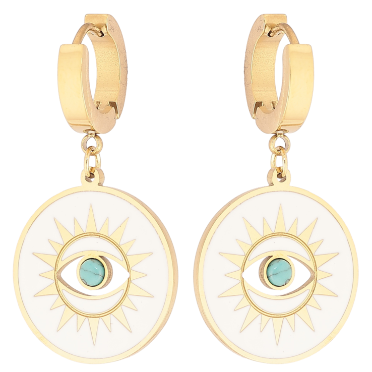 Серьги Xuping TTM Stainless Steel цвет 14К подвески на колечках Глаза фото №14