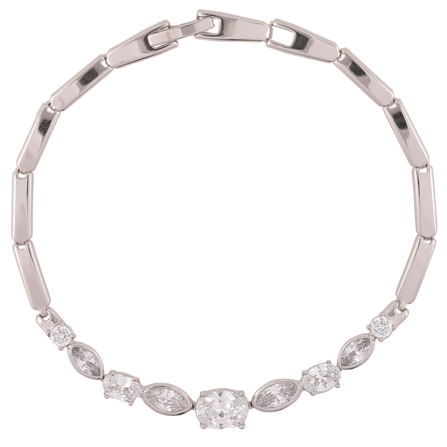 Браслет Xuping Родій «Кришталева доріжка» розмір 19см х 3мм фото №1 Браслет Xuping Родій «Кришталева доріжка» розмір 19см х 3мм фото №1