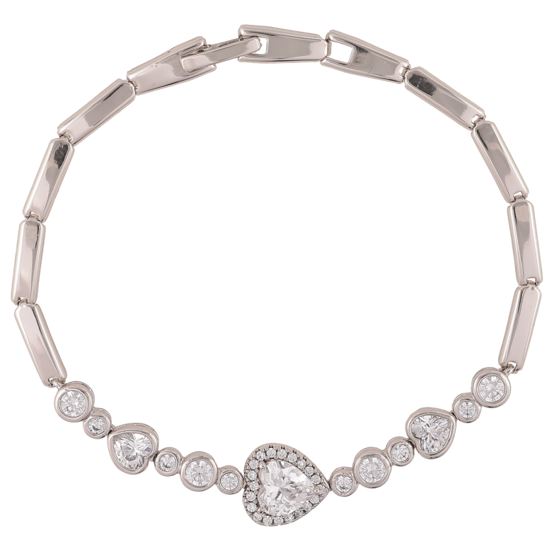 Браслет Xuping Родій «Кришталеві сердечка» розмір 19см х 3мм фото №1