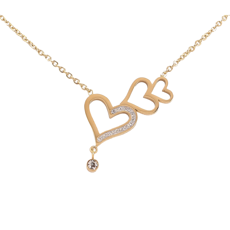 Кулон на цепочке Xuping ТТМ Stainless Steel цвет 14K Сердечки длина 44-49см х 1мм фото №9 Кулон на цепочке Xuping ТТМ Stainless Steel цвет 14K Сердечки длина 44-49см х 1мм фото №9