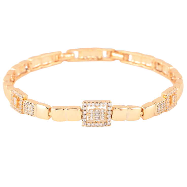 Браслет Xuping Позолота 18K Инкрустация цирконием длинна с доп. замком 17,19.5см х 5мм фото №6 Браслет Xuping Позолота 18K Инкрустация цирконием длинна с доп. замком 17,19.5см х 5мм фото №6