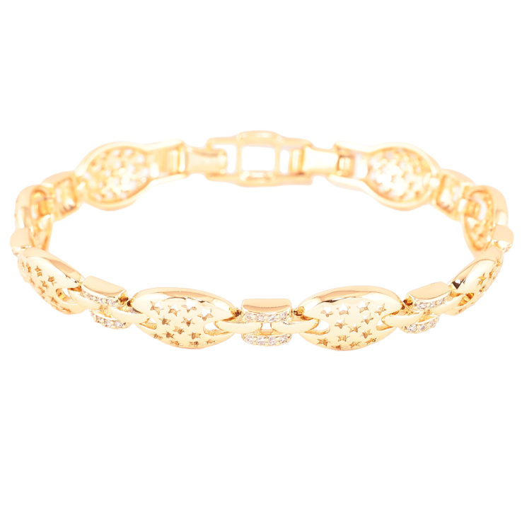 Браслет Xuping Позолота 18K «Зоряний різьблений орнамент» довжина з доп. замком 17,19см х 6-9мм фото №20 Браслет Xuping Позолота 18K «Зоряний різьблений орнамент» довжина з доп. замком 17,19см х 6-9мм фото №20