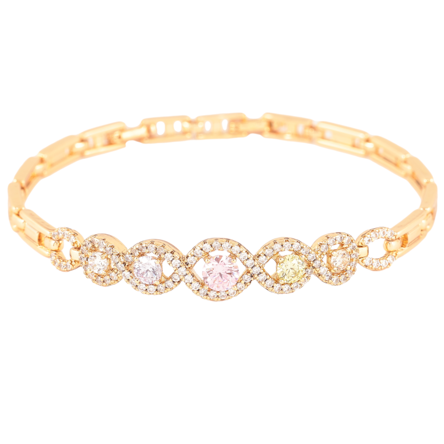 Браслет Xuping Позолота 18K Инкрустация кристалами длинна с доп. замком 17.5,19.5см х 4мм фото №1 Браслет Xuping Позолота 18K Инкрустация кристалами длинна с доп. замком 17.5,19.5см х 4мм фото №1