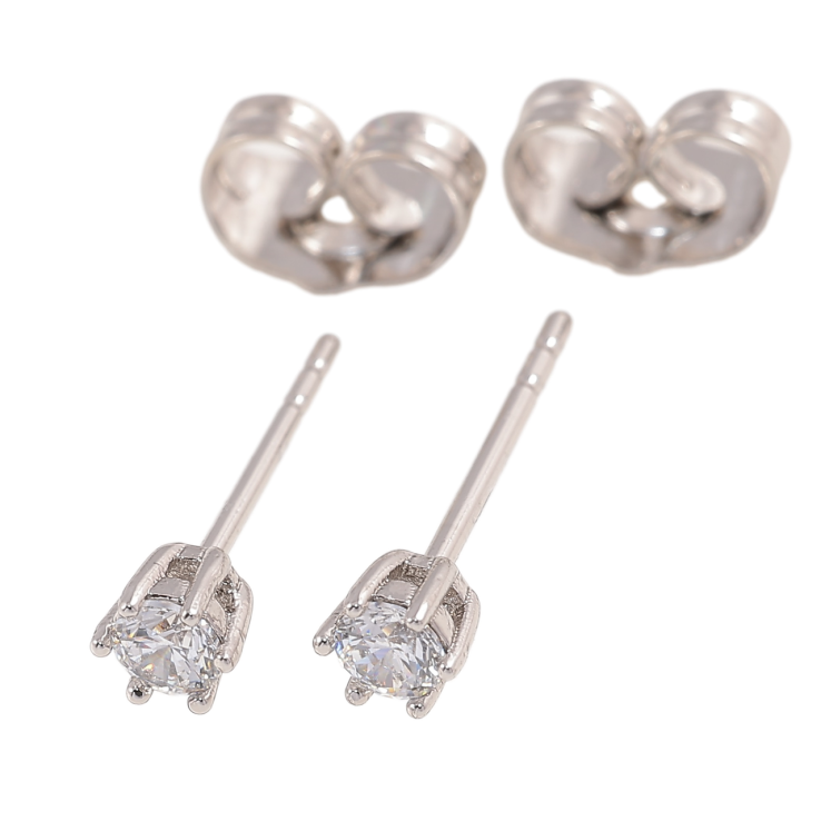 Сережки Xuping Родій пусети «Кристали в 6-ти крапановій оправі» ø 3мм фото №15