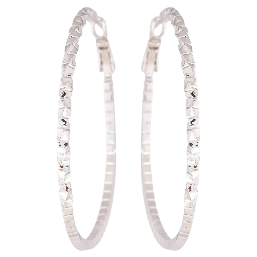 Сережки Xuping Родій кільця (конго) «Декоративний візерунок» ø 5см фото №1 Сережки Xuping Родій кільця (конго) «Декоративний візерунок» ø 5см фото №1