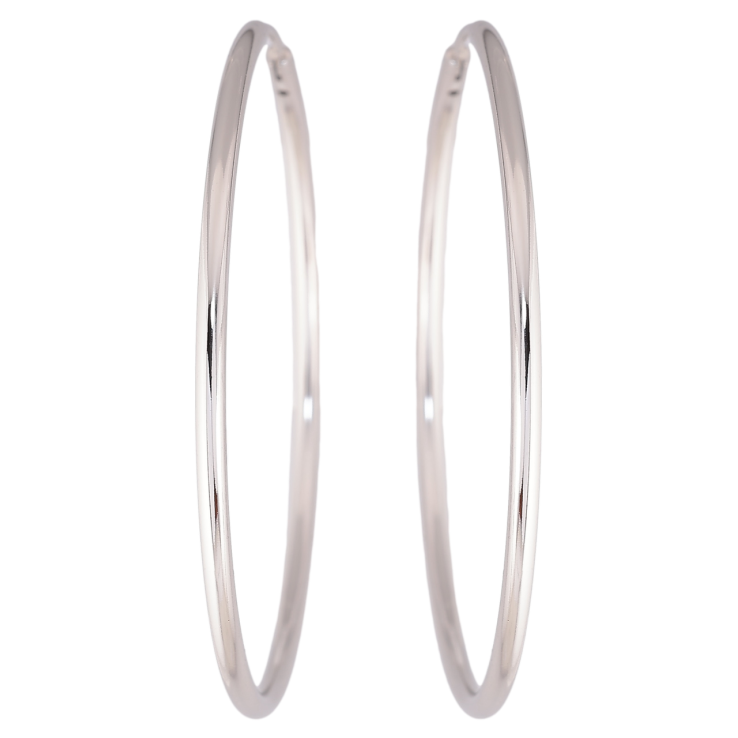 Сережки Xuping Родій кільця (конго) «Класика» ø 5см фото №8 Сережки Xuping Родій кільця (конго) «Класика» ø 5см фото №8