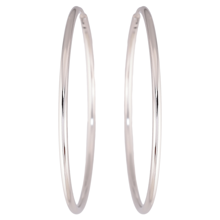 Сережки Xuping Родій кільця (конго) «Класика» ø 5см фото №1 Сережки Xuping Родій кільця (конго) «Класика» ø 5см фото №1