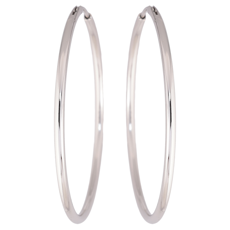 Серьги Xuping Родий кольца (конго) Классика ø 4.5см фото №3