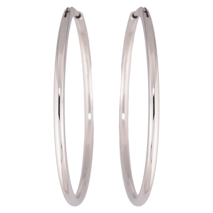 Сережки Xuping Родій кільця (конго) «Класика» ø 4см фото №9 Сережки Xuping Родій кільця (конго) «Класика» ø 4см фото №9