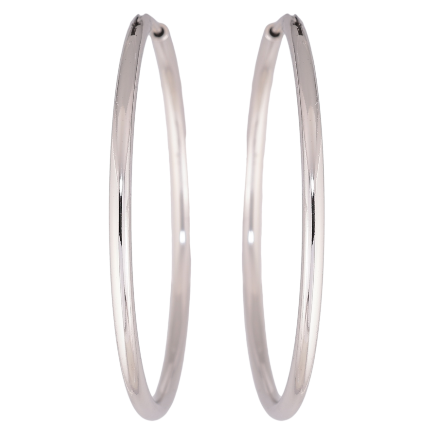 Сережки Xuping Родій кільця (конго) «Класика» ø 4см фото №1 Сережки Xuping Родій кільця (конго) «Класика» ø 4см фото №1