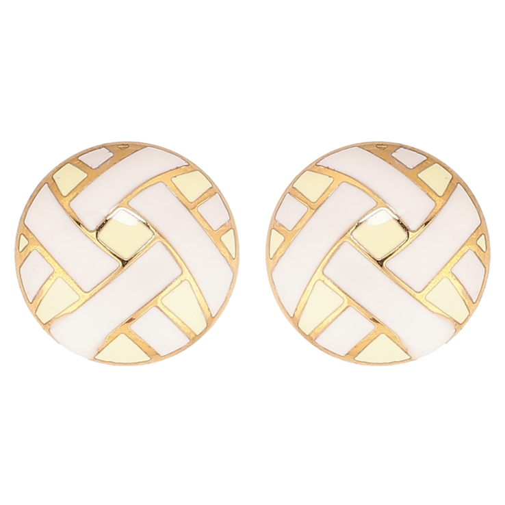 Сережки Xuping TTM Stainless Steel колір 14К пусети «Кола з візерунком емаллю» ø 12мм фото №14 Сережки Xuping TTM Stainless Steel колір 14К пусети «Кола з візерунком емаллю» ø 12мм фото №14