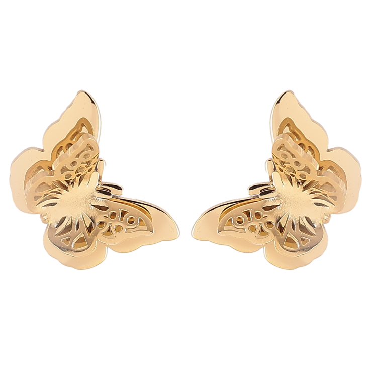 Сережки Xuping TTM Stainless Steel колір 14К пусети «Метелики» фото №2 Сережки Xuping TTM Stainless Steel колір 14К пусети «Метелики» фото №2