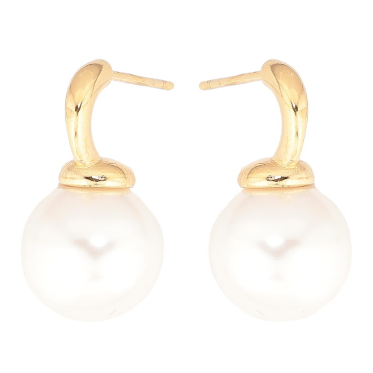 Серьги Xuping TTM Stainless Steel цвет 14К пусеты Жемчужины на дугах фото №12