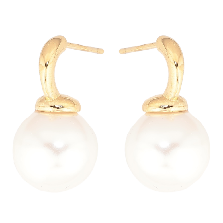 Серьги Xuping TTM Stainless Steel цвет 14К пусеты Жемчужины на дугах фото №1