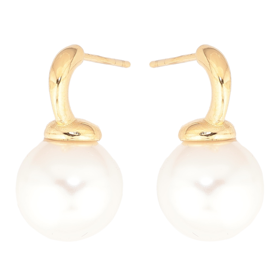 Серьги Xuping TTM Stainless Steel цвет 14К пусеты Жемчужины на дугах фото №1