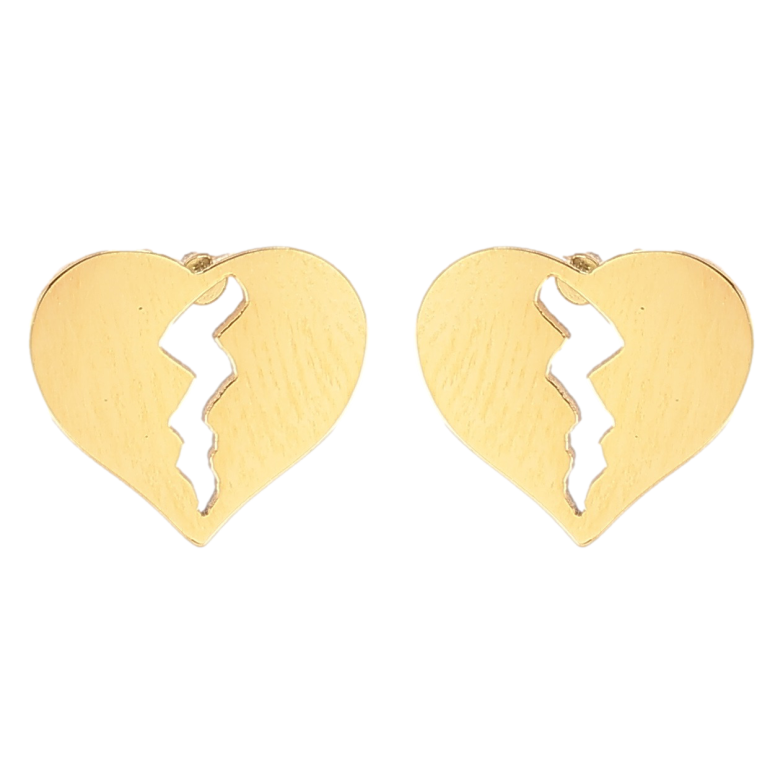 Серьги Xuping TTM Stainless Steel цвет 14К пусеты Сердечки фото №1