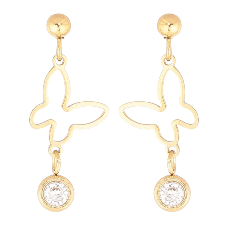 Сережки Xuping TTM Stainless Steel колір 14К пусети «Метелики» фото №25