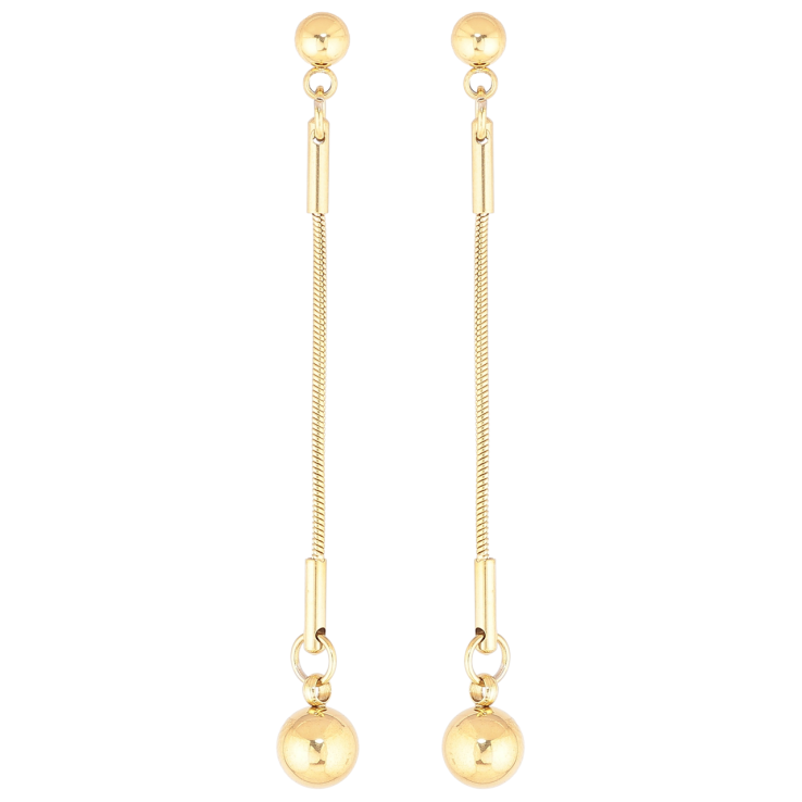 Сережки Xuping TTM Stainless Steel колір 14К пусети «Підвіски з кульками» фото №18