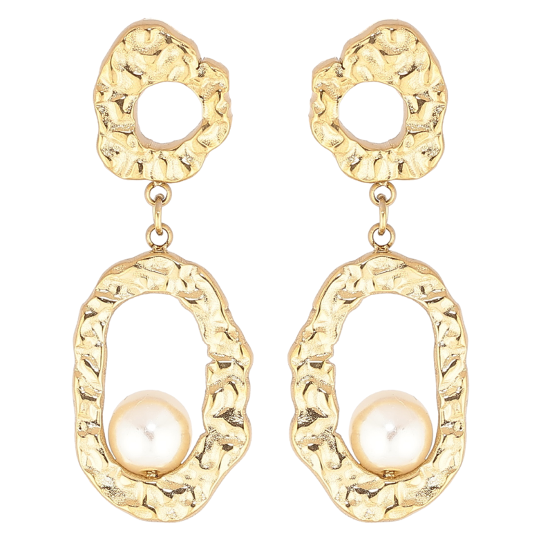 Серьги Xuping TTM Stainless Steel цвет 14К пусеты Декоративные подвески с жемчужинами фото №1