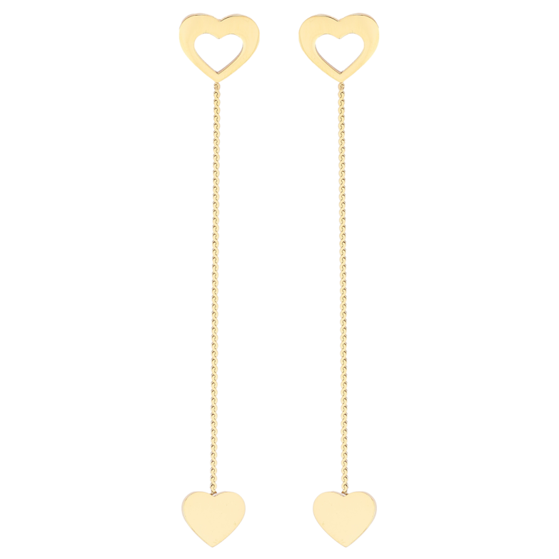 Серьги Xuping TTM Stainless Steel цвет 14К пусеты Сердечки фото №4