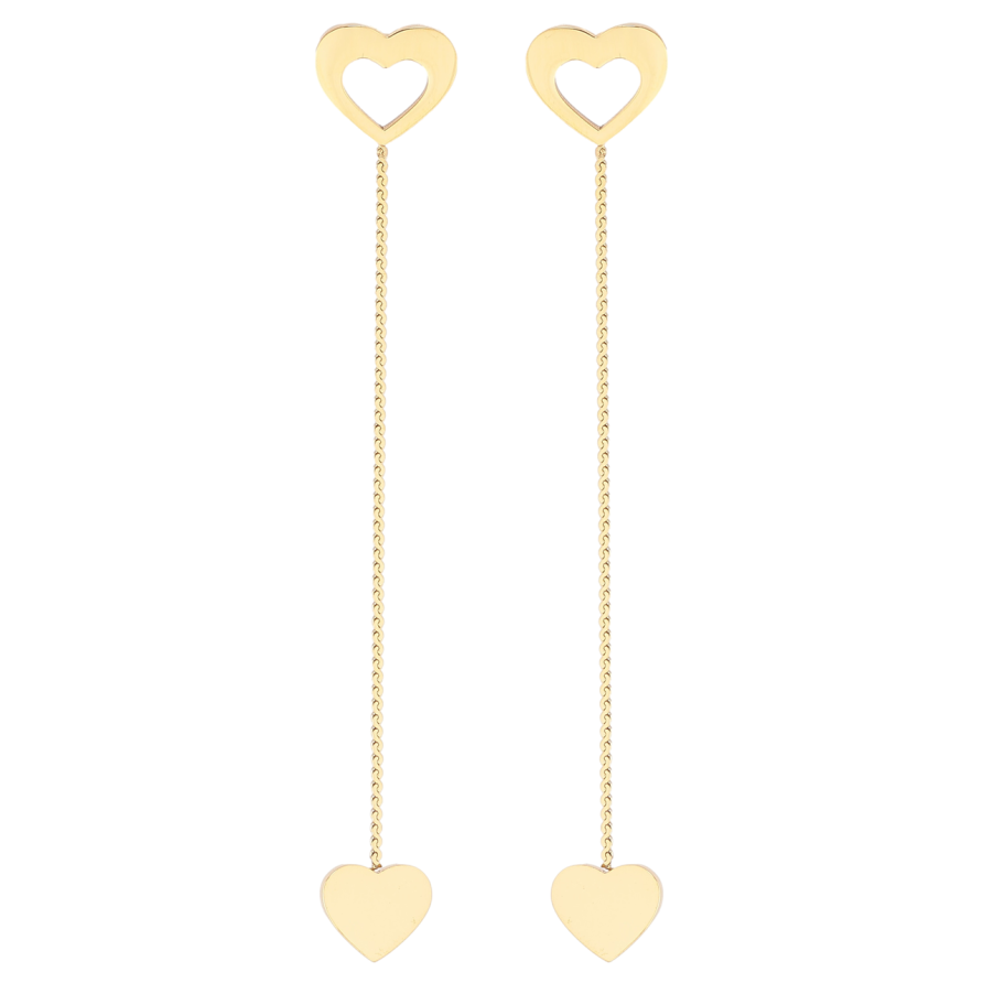 Серьги Xuping TTM Stainless Steel цвет 14К пусеты Сердечки фото №1